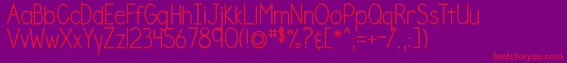 DjbNumber2Pencil Font – Red Fonts on Purple Background