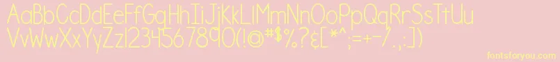 DjbNumber2Pencil Font – Yellow Fonts on Pink Background