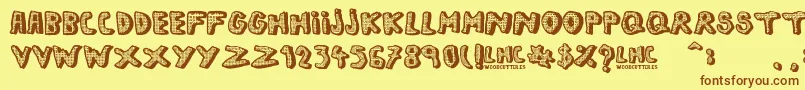 LeftHandComic Font – Brown Fonts on Yellow Background