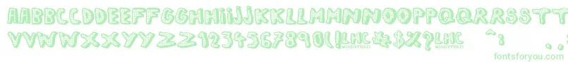 LeftHandComic Font – Green Fonts on White Background