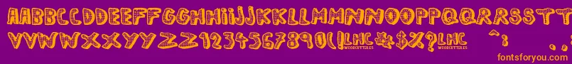 LeftHandComic Font – Orange Fonts on Purple Background