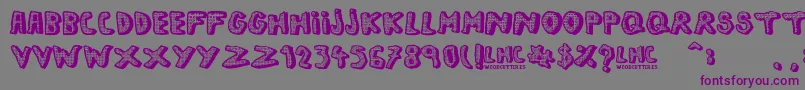 LeftHandComic Font – Purple Fonts on Gray Background