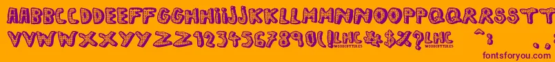 LeftHandComic Font – Purple Fonts on Orange Background