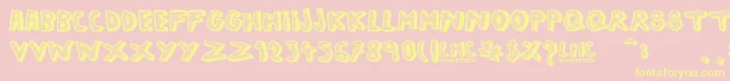 LeftHandComic Font – Yellow Fonts on Pink Background