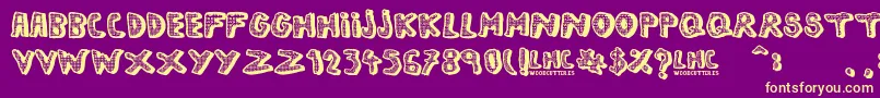 LeftHandComic Font – Yellow Fonts on Purple Background