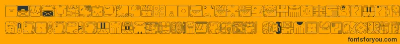 MayaCal15-Schriftart – Schwarze Schriften auf orangefarbenem Hintergrund