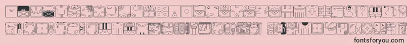 MayaCal15-Schriftart – Schwarze Schriften auf rosa Hintergrund