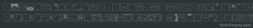 MayaCal15-fontti – harmaat kirjasimet mustalla taustalla