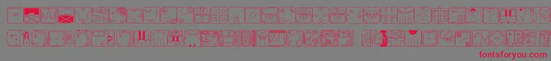 フォントMayaCal15 – 赤い文字の灰色の背景