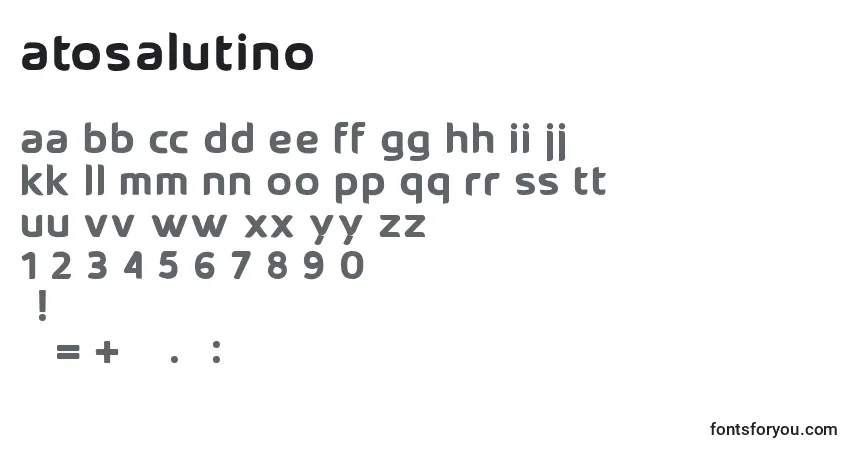 Fuente Atosalutino - alfabeto, números, caracteres especiales