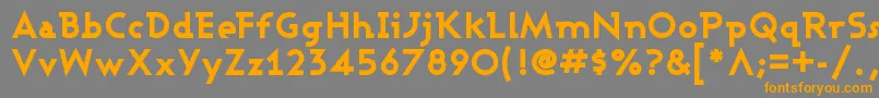 フォントAshbyExtraBold – オレンジの文字は灰色の背景にあります。