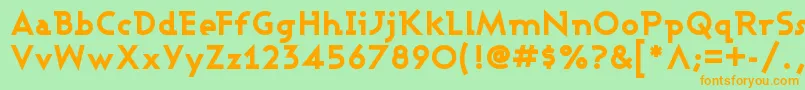 AshbyExtraBold-Schriftart – Orangefarbene Schriften auf grünem Hintergrund