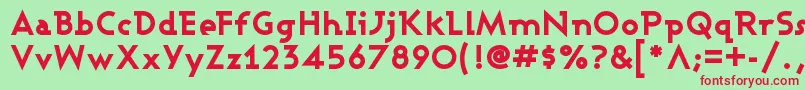 Czcionka AshbyExtraBold – czerwone czcionki na zielonym tle