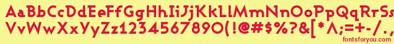 AshbyExtraBold Font – Red Fonts on Yellow Background