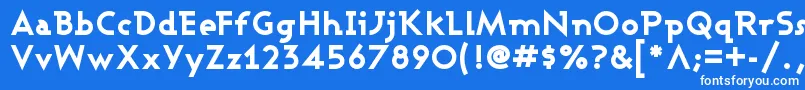 Czcionka AshbyExtraBold – białe czcionki na niebieskim tle