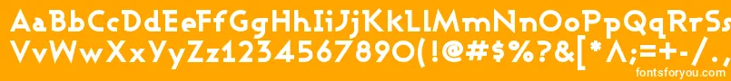 Fonte AshbyExtraBold – fontes brancas em um fundo laranja