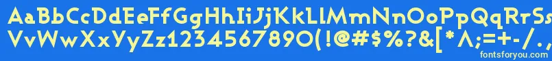 フォントAshbyExtraBold – 黄色の文字、青い背景