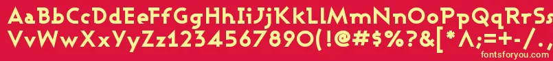 フォントAshbyExtraBold – 黄色の文字、赤い背景