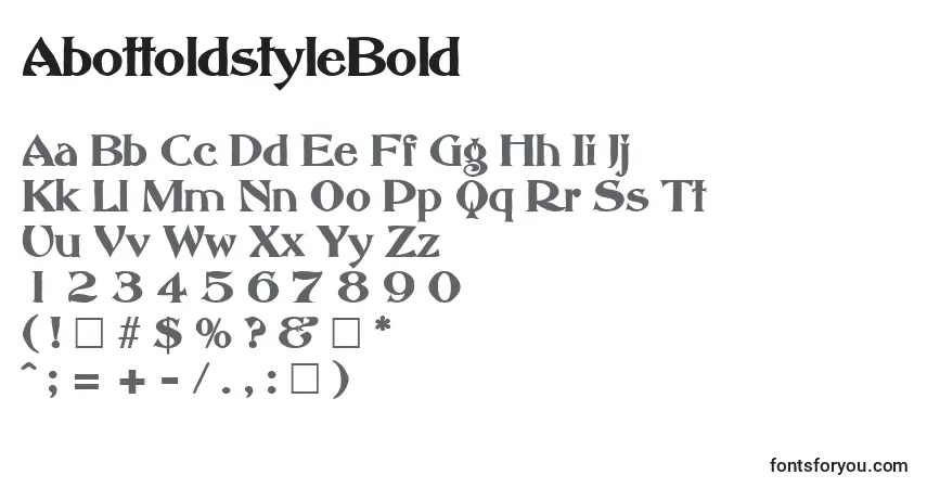 Schriftart AbottoldstyleBold – Alphabet, Zahlen, spezielle Symbole