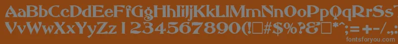 AbottoldstyleBold-Schriftart – Graue Schriften auf braunem Hintergrund