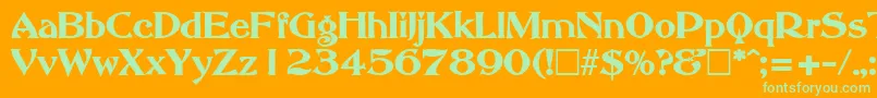 AbottoldstyleBold Font – Green Fonts on Orange Background