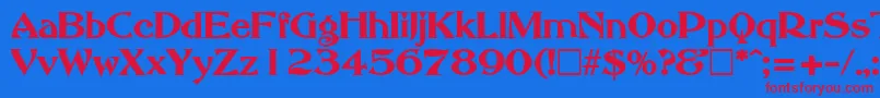 AbottoldstyleBold Font – Red Fonts on Blue Background