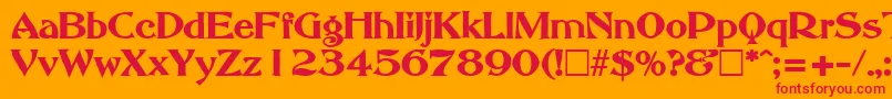 Czcionka AbottoldstyleBold – czerwone czcionki na pomarańczowym tle