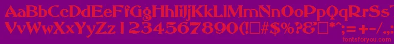 AbottoldstyleBold Font – Red Fonts on Purple Background