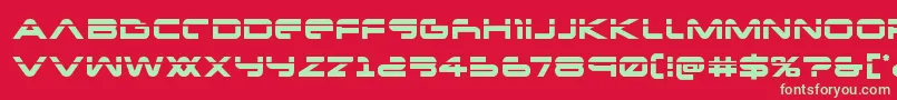 フォントNewmarslaser – 赤い背景に緑の文字