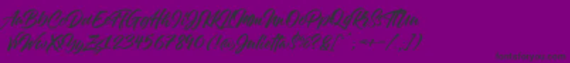 Julietta-Schriftart – Schwarze Schriften auf violettem Hintergrund