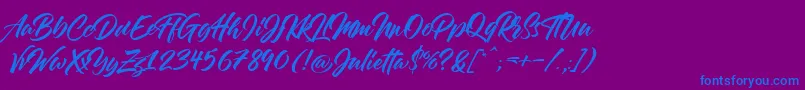 Julietta Font – Blue Fonts on Purple Background