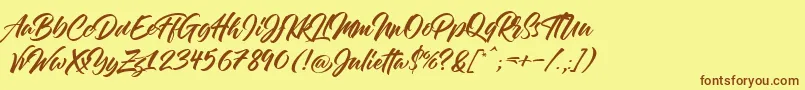 Julietta Font – Brown Fonts on Yellow Background