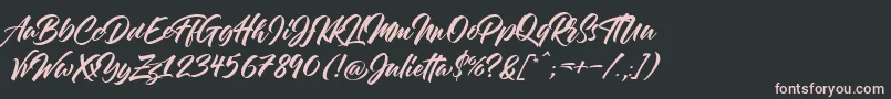 Julietta Font – Pink Fonts on Black Background