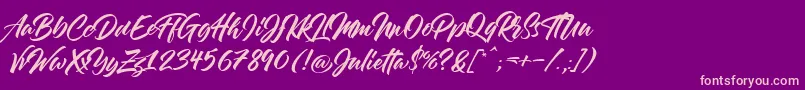 Julietta Font – Pink Fonts on Purple Background