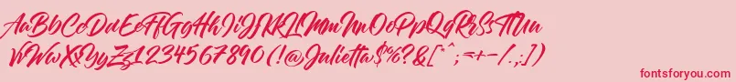 Julietta Font – Red Fonts on Pink Background