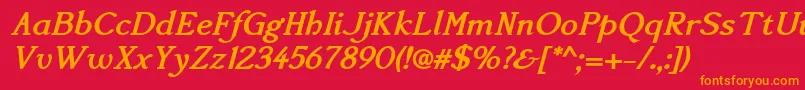 Accanthisadfstdno3Bolditalic Font – Orange Fonts on Red Background