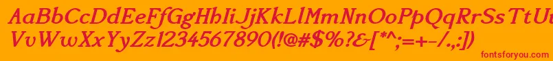 フォントAccanthisadfstdno3Bolditalic – オレンジの背景に赤い文字