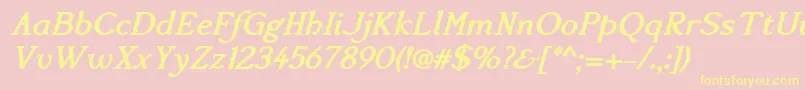 Accanthisadfstdno3Bolditalic Font – Yellow Fonts on Pink Background
