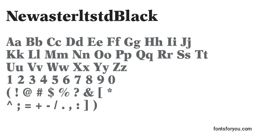 A fonte NewasterltstdBlack – alfabeto, números, caracteres especiais