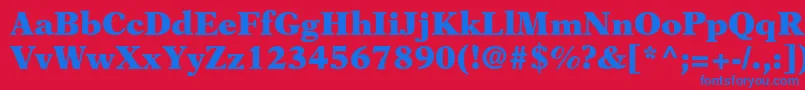 NewasterltstdBlack Font – Blue Fonts on Red Background