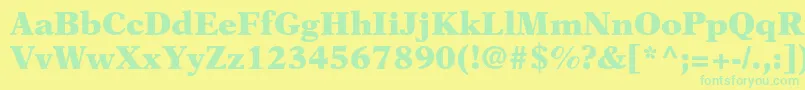 NewasterltstdBlack Font – Green Fonts on Yellow Background