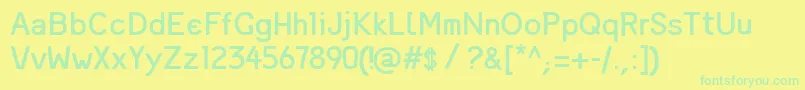 MandingaRegular Font – Green Fonts on Yellow Background