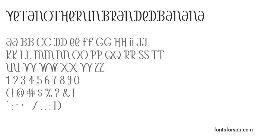Schriftart YetAnotherUnbrandedBanana – Alphabet, Zahlen, spezielle Symbole