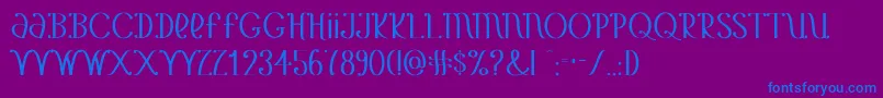 YetAnotherUnbrandedBanana Font – Blue Fonts on Purple Background