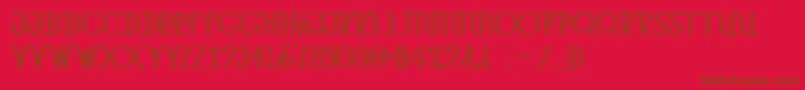 YetAnotherUnbrandedBanana-Schriftart – Braune Schriften auf rotem Hintergrund