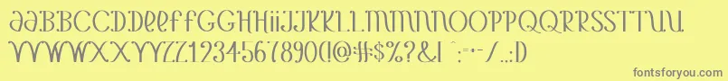 YetAnotherUnbrandedBanana Font – Gray Fonts on Yellow Background