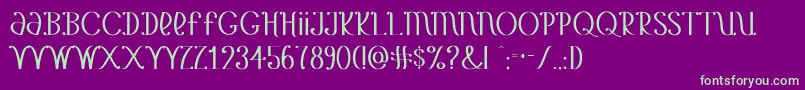 YetAnotherUnbrandedBanana Font – Green Fonts on Purple Background