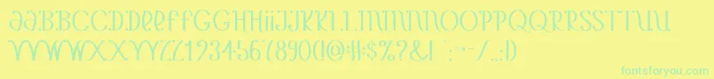 YetAnotherUnbrandedBanana-Schriftart – Grüne Schriften auf gelbem Hintergrund