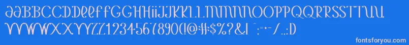 YetAnotherUnbrandedBanana Font – Pink Fonts on Blue Background