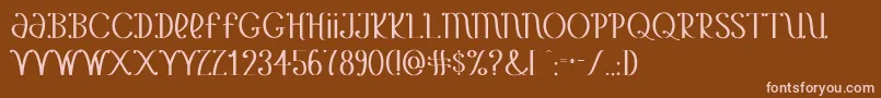 YetAnotherUnbrandedBanana Font – Pink Fonts on Brown Background